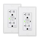 DEWENWILS 2-Pack GFCI Outlet 20Amp, Outdoor Weathe