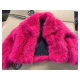 Women s fuzzy pink coat, medium
