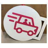 Generic round metal sign, 24  x 26.25