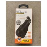Dual port car charger, 40w, type C input