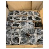 Case of plastic water bottles