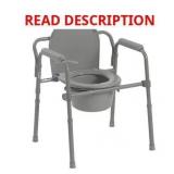 Drive Medical Steel Folding Deep Seat Bedside Comm