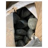 Box of decorative rocks