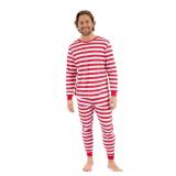 Leveret Mens Large Two Piece Cotton Pajamas Stripe