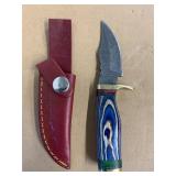 Handmade Damascus Knife with Sheath