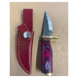 Handmade Damascus Knife with Sheath