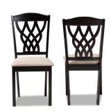 Delilah Sand and Dark Brown Fabric Dining Chair (S