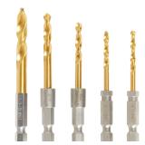 DEWALT 5-Piece Assorted Titanium Nitride Coated Hs