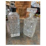 Two glass decanters, see images