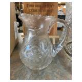 8 inch Glass Pitcher Unknown If Crystal