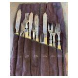 Antique Lot of EPNS Nickle Silver Fish Forks & Kni