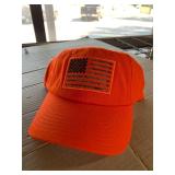 Blaze Orange American Flag   Hat