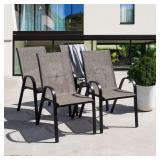 Sour citrus Stackable Patio Dining Chairs (Set of