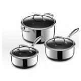 HexClad Hybrid Cookware 6 Piece Pot Set - 2, 3, an