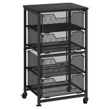 Rolling Cart with Drawers, 4-Drawer Storage Cart o
