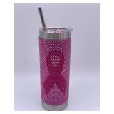 Cancer awareness cup with kid and straw