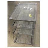 Metal desk organizer with drawers