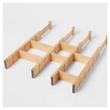 4 piece Bamboo Expandable Drawer Dividers Yellow -