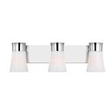 Roy 14.5 in. 3-Light Chrome Large Vanity Light wit