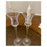 2 Glass Candle Holders ( Candle not included)