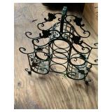 Green Metal Wine Bottle Rack