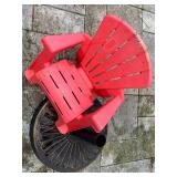 Child's Red Adirondack Chair and Umbrella Stand