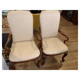 2- American Drew Wood Upholstered Dining Chairs