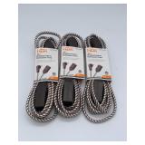 3- HDX 10ft Braided Indoor Extension Cords