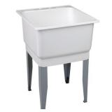 Mustee 23-in x 25-in 1-Basin White Freestanding Po