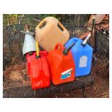 Lot of 5 Fuel Cans & Funnel