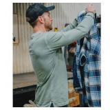 Men's XL Pigment Dyed Long Sleeve Henley | CAT  WO