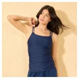 Women's Shirred Bikini Top - Shade & Shore  Blue S