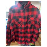 Red Black Flannel Long Sleeve Shirt Size XL FALL I