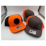 Lot of 3 Orange Adjustable Hats