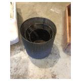 Three Metal, trash, cans with miscellaneous