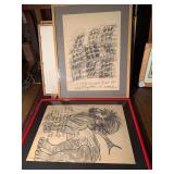 Lot of 2 Sketched Wall Prints