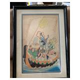 Vintage Japanese Print the treasure ship with gods