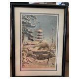 Antique Print of Pagoda Of Ninnaji Temple