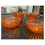 Carnival Glassware Cream & Sugar Bowl ,w/ Small Bo