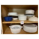 Lot of Pyrex & Corelle Plates and Cookware