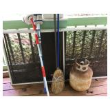Lot of miscellaneous screens, mops , and propane t
