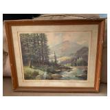 Vintage Mountain Stream By Robert Wood