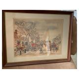 26x20 Vintage Lithograph Williamsburg Wall Print B
