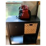 Black Storage Cabinet & Art Supplies Filled Back P