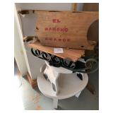 Two small stools & two small sleds