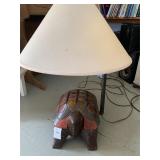 Antique Painted Turtle Lamp w/ Storage