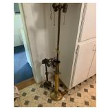 2 Antique Brass Lamps -UNTESTED NO shades