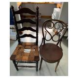 2 Antique Wood Chairs   Made in   Italy