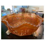 Beautiful Orange Glass Bowl See Flaws