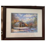 Mountain Retreat Pastel Framed Art Larry Dyke